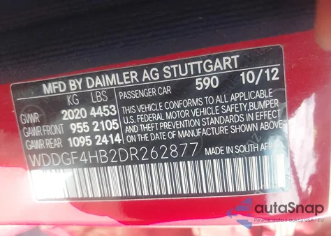 2013 Mercedes-Benz C 250 Luxury/Sport из США, поврежденный, VIN WDDGF4HB2DR262877